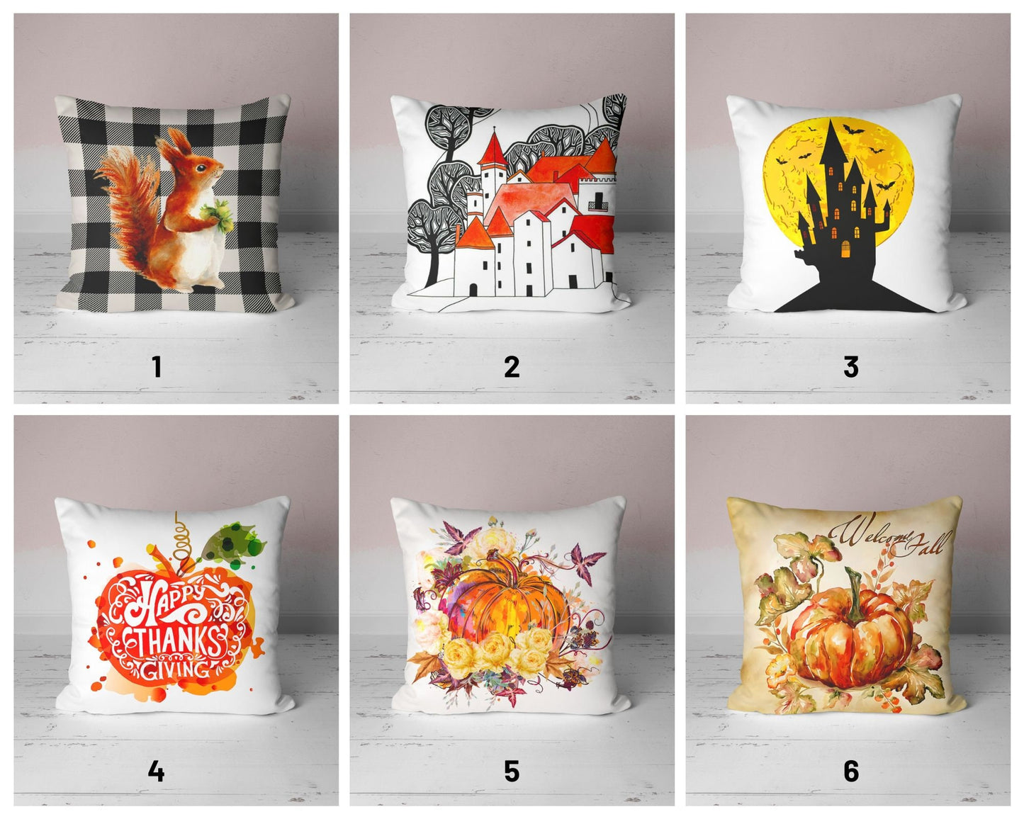 Pumpkin Carved Fall Halloween Cushion Cover