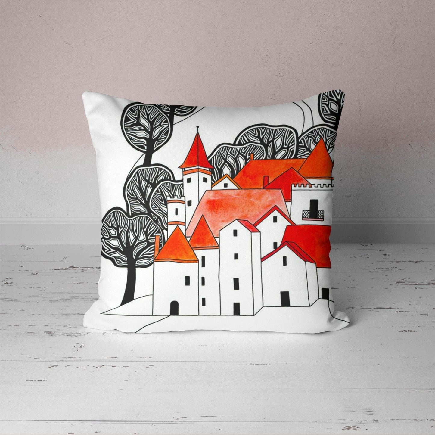 Pumpkin Carved Fall Halloween Cushion Cover