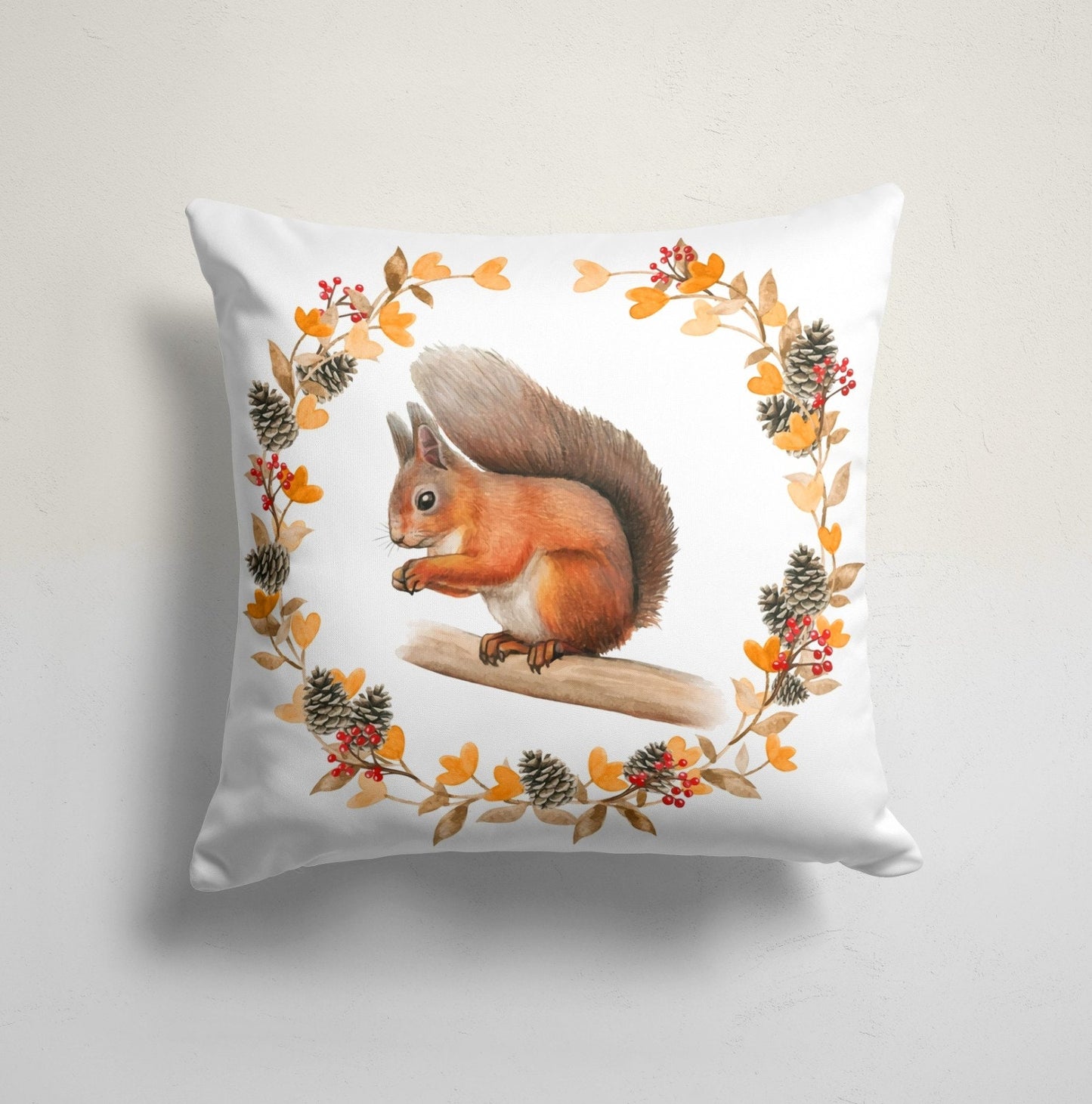 Hello Autumn Squirrel Fall Cushion Cover