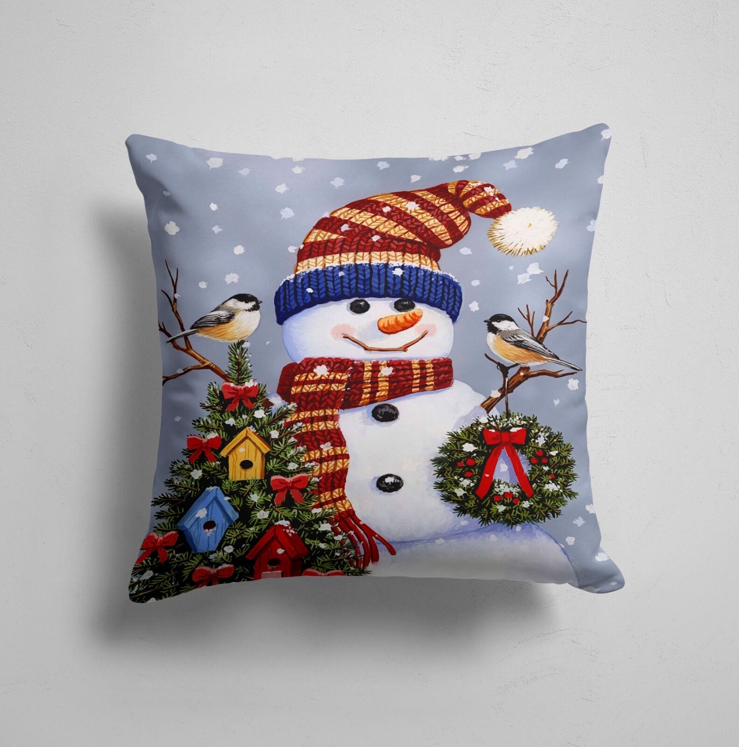 Joyful Christmas Winter-Themed Festive Holiday Cushion Cover