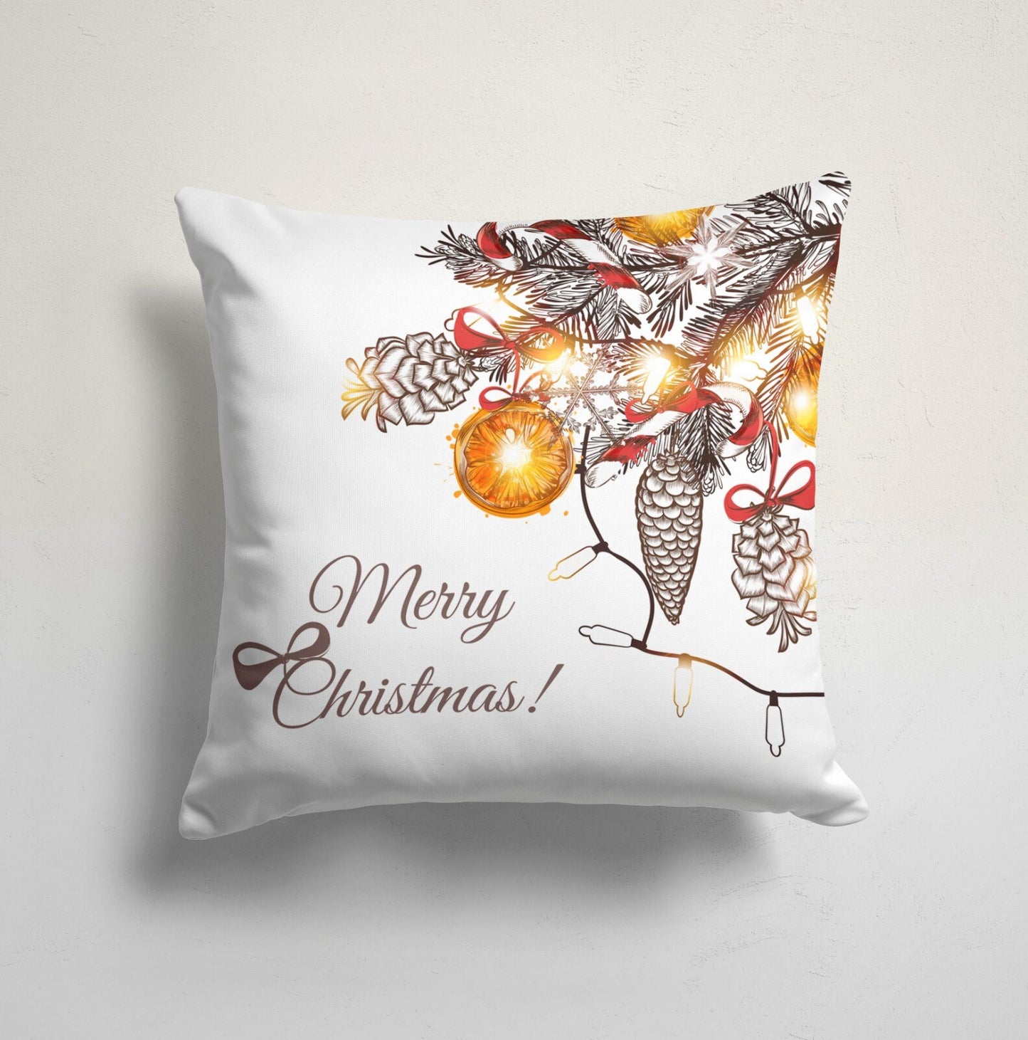 Joyful Christmas Winter-Themed Festive Holiday Cushion Cover