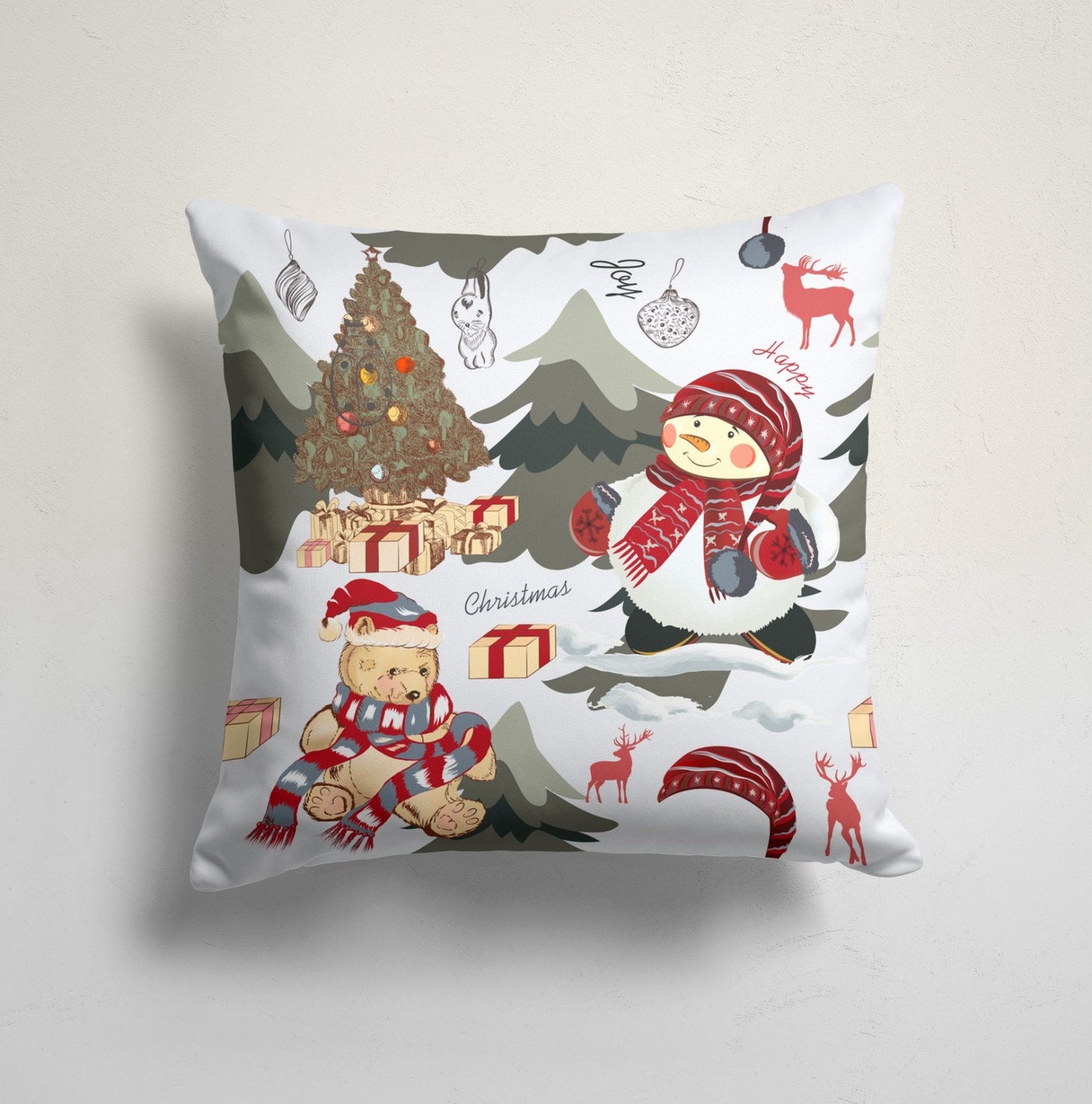 Merry Christmas Lights Cushion Cover, Christmas Cheer for Your Home