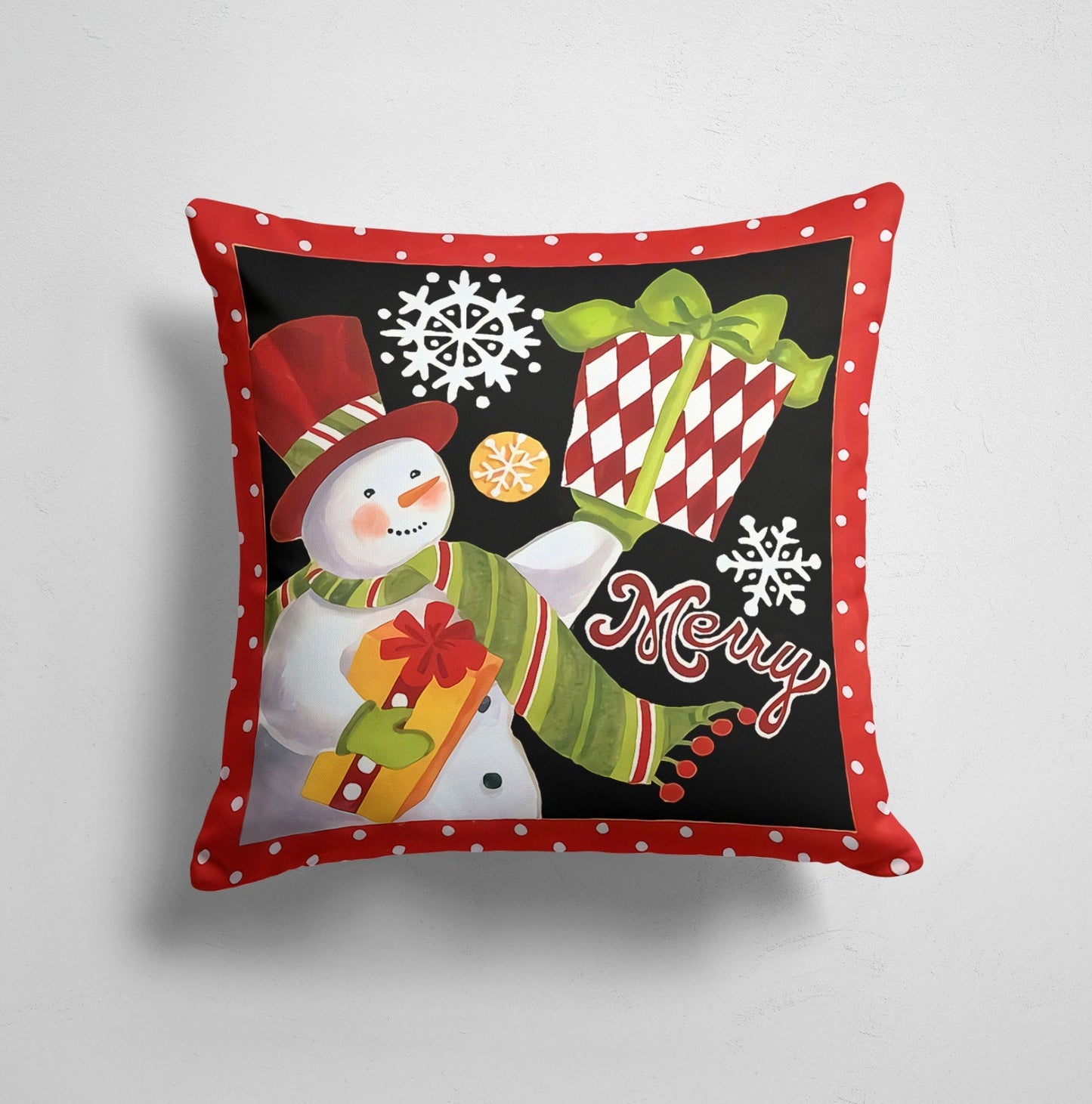 Gnome and Snowman Printed Christmas Cushion Covers