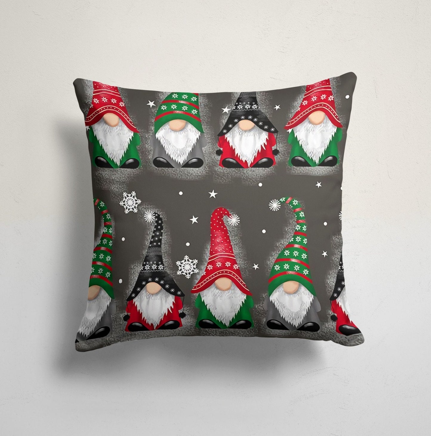 Gnome and Snowman Printed Christmas Cushion Covers