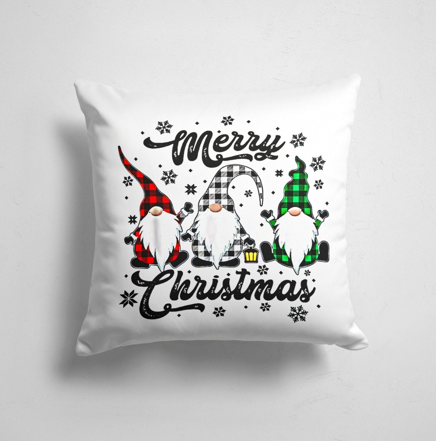 Christmas Tree Snowman Pattern Festive Holiday Cushion Cover