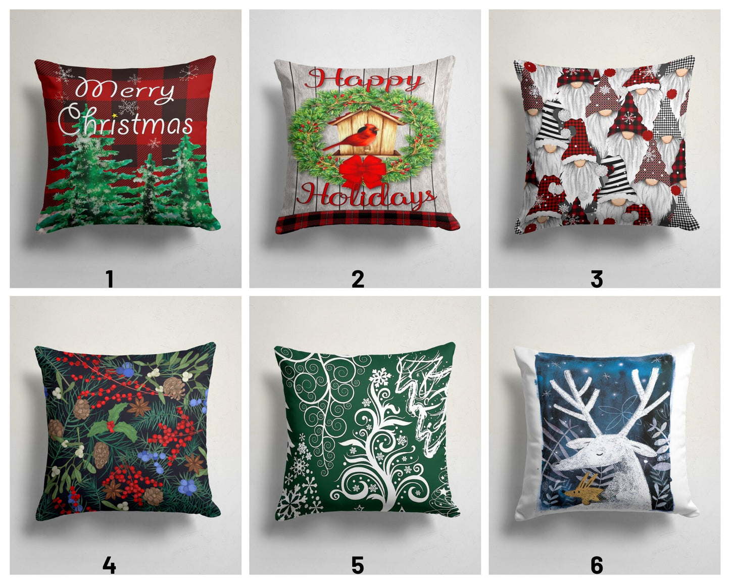 Christmas Cushion Cover Xmas Festive Throw Cushion Case