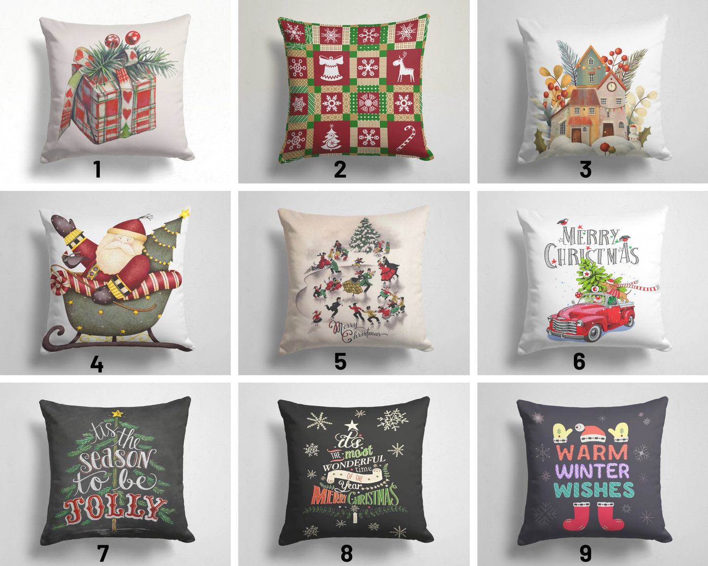 Merry Christmas Cushion Cover Festive Living Room Decor