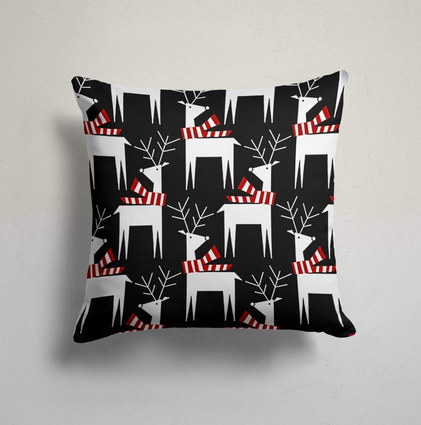 Santa Claus Snowflakes Festive Trees Christmas Cushion Cover