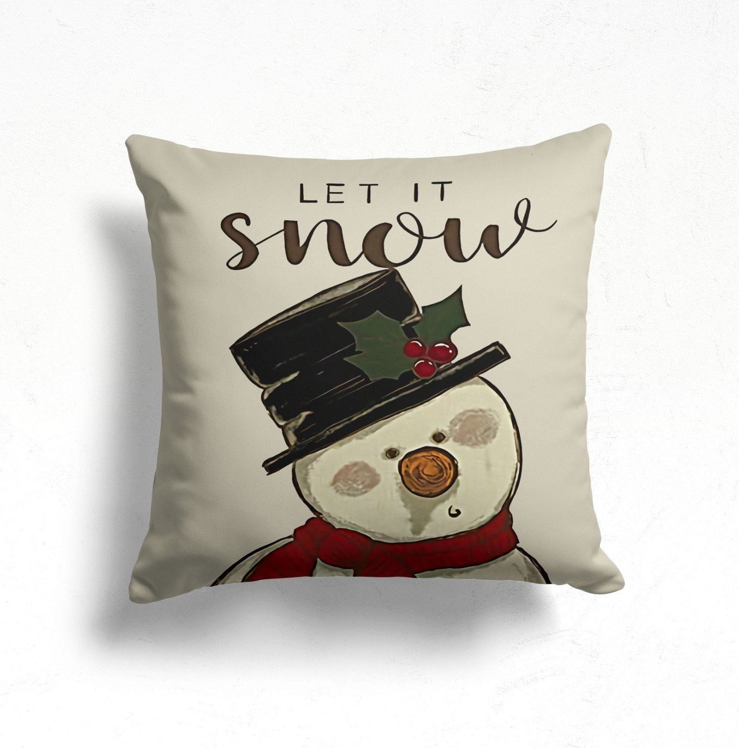 Snowman Gnome Christmas Cushion Cover Happy New Year Decor