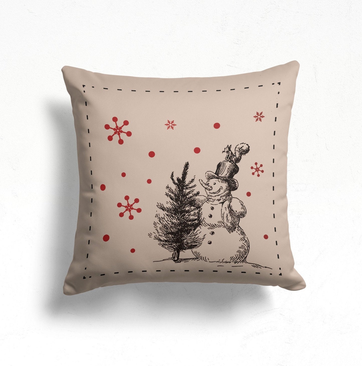 Snowman Gnome Christmas Cushion Cover Happy New Year Decor