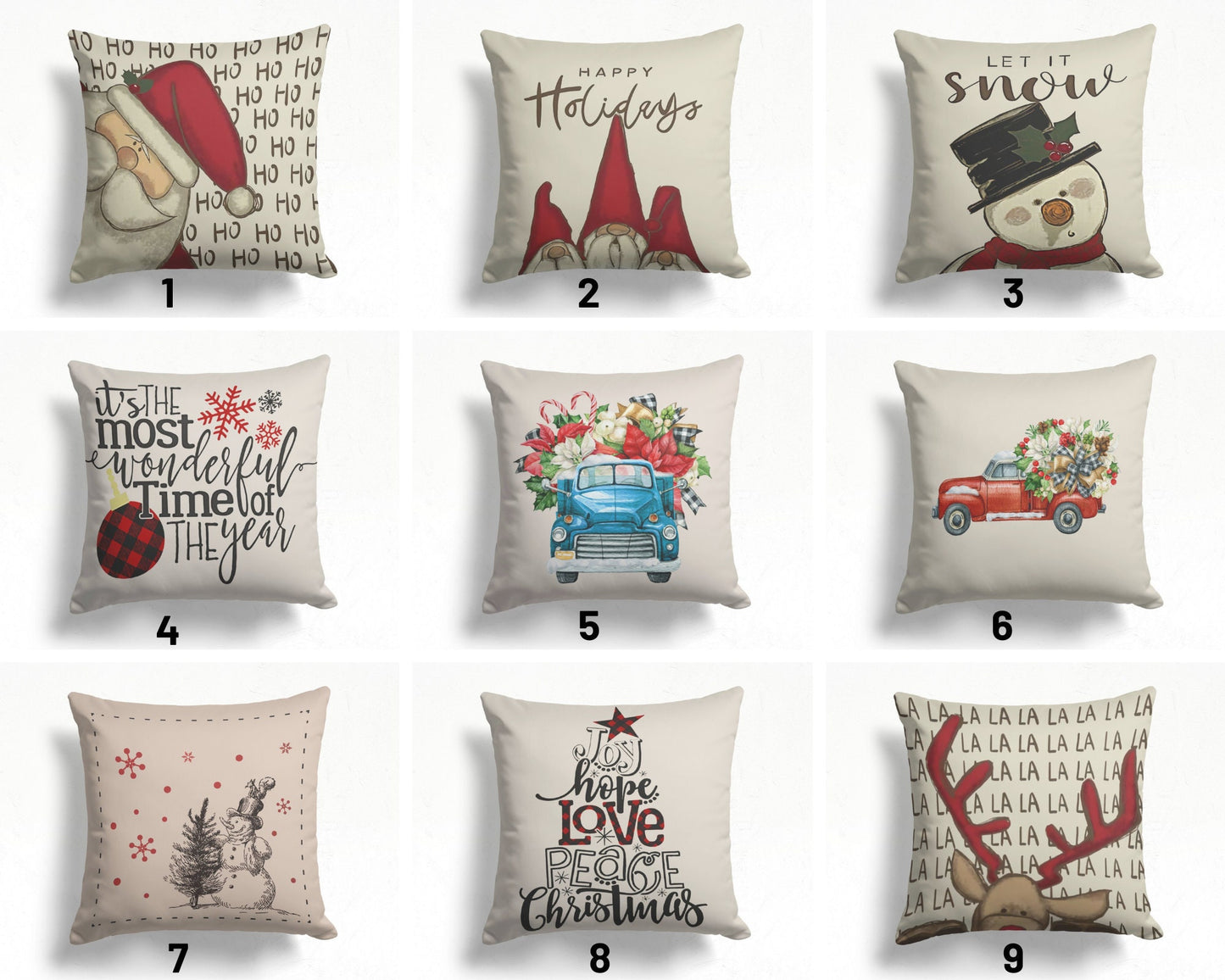 Snowman Gnome Christmas Cushion Cover Happy New Year Decor