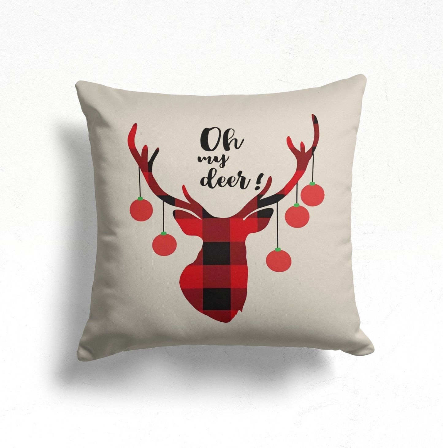 Christmas New Year Cushion Cover with Deer Pattern