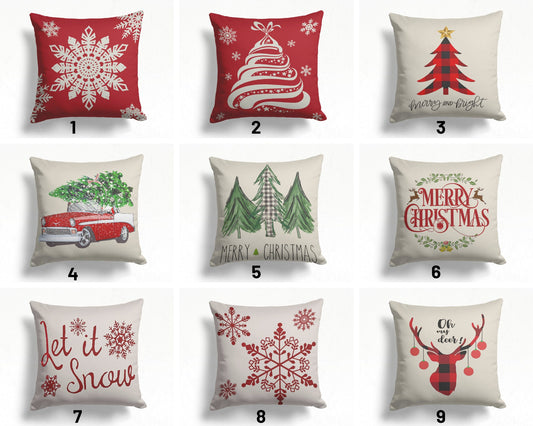 Christmas New Year Cushion Cover with Deer Pattern