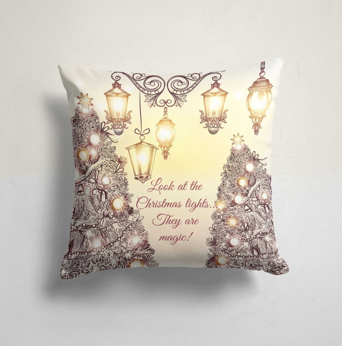 Green Snowflake Deer Pattern Christmas Cushion Cover