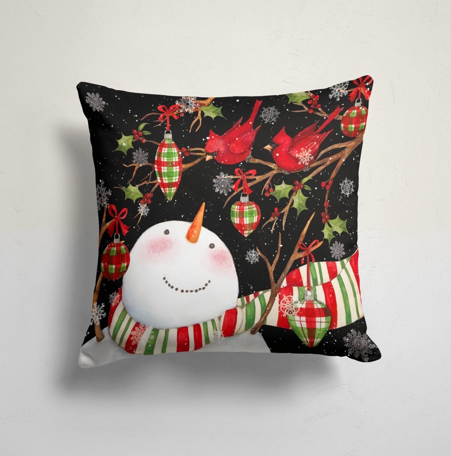 Gnome and Snowman Printed Christmas Cushion Covers