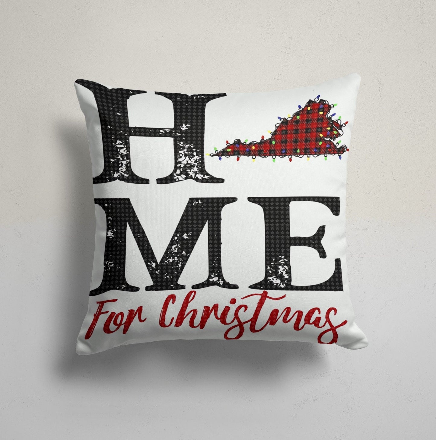 Gnomes Deer Bear Red Pattern Christmas Cushion Cover