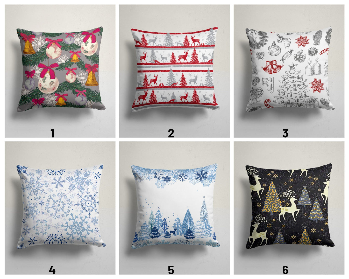 Christmas Festive Holiday Xmas Cushion Covers