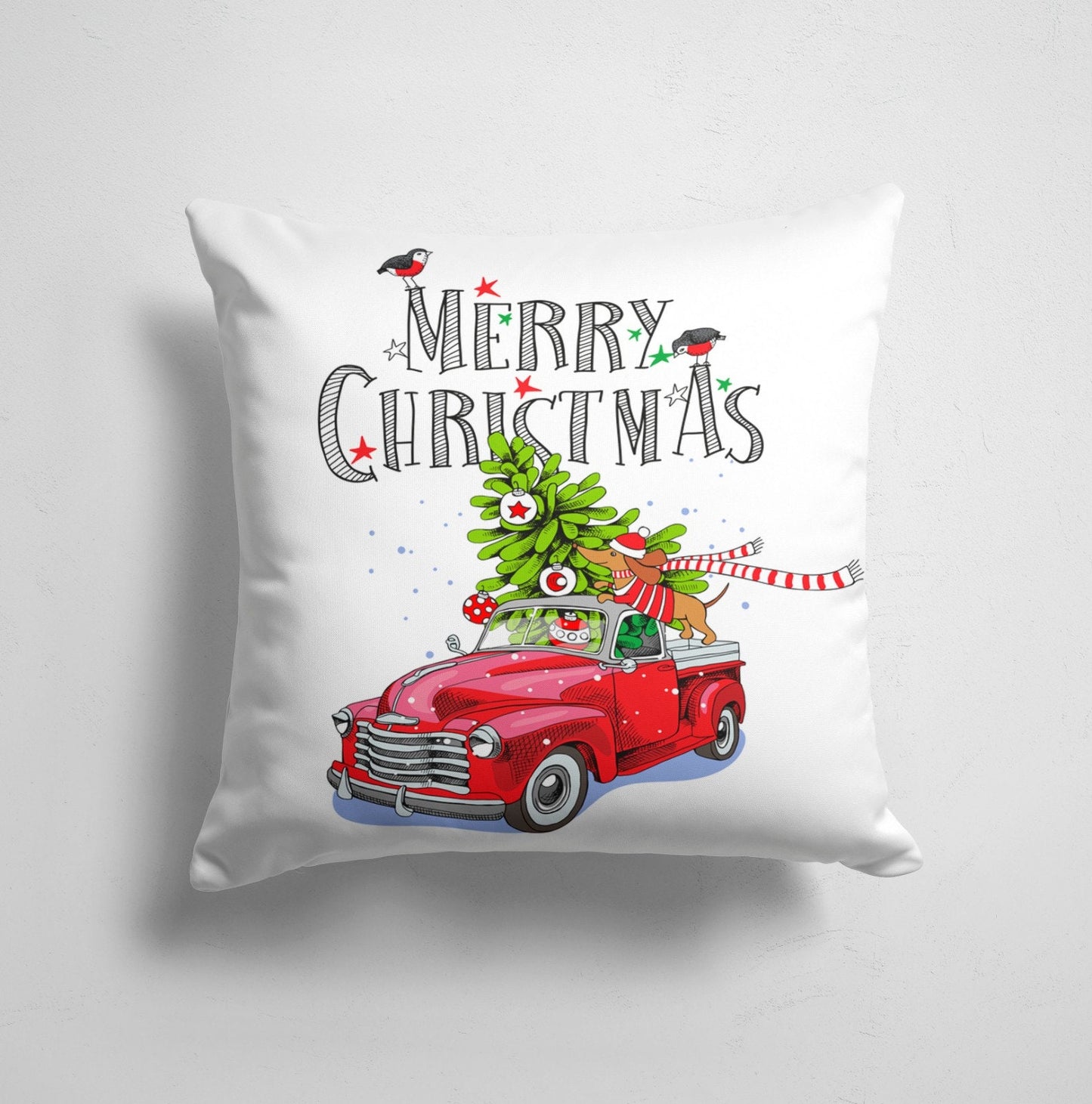 Merry Christmas Cushion Cover Festive Living Room Decor