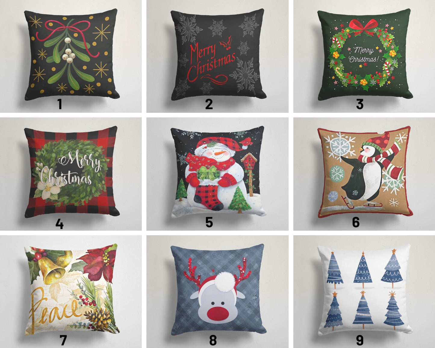 Snowman Christmas Festive Holiday Cushion Cover