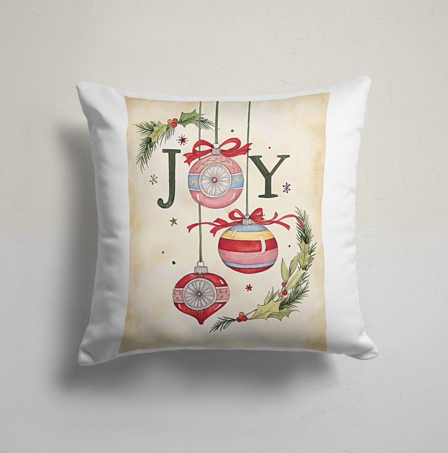 Santa Claus Snowflakes Festive Trees Christmas Cushion Cover