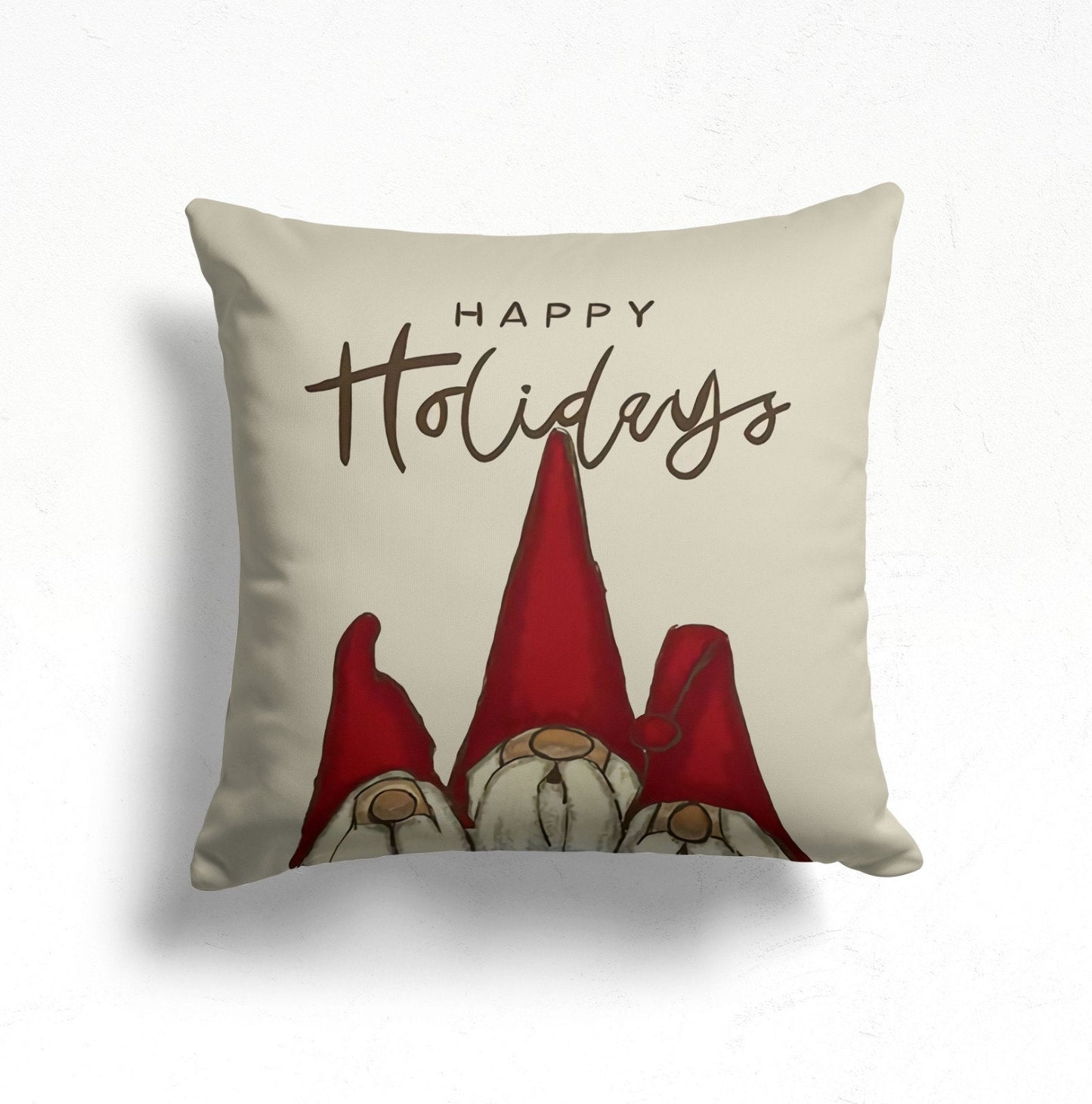 Snowman Gnome Christmas Cushion Cover Happy New Year Decor
