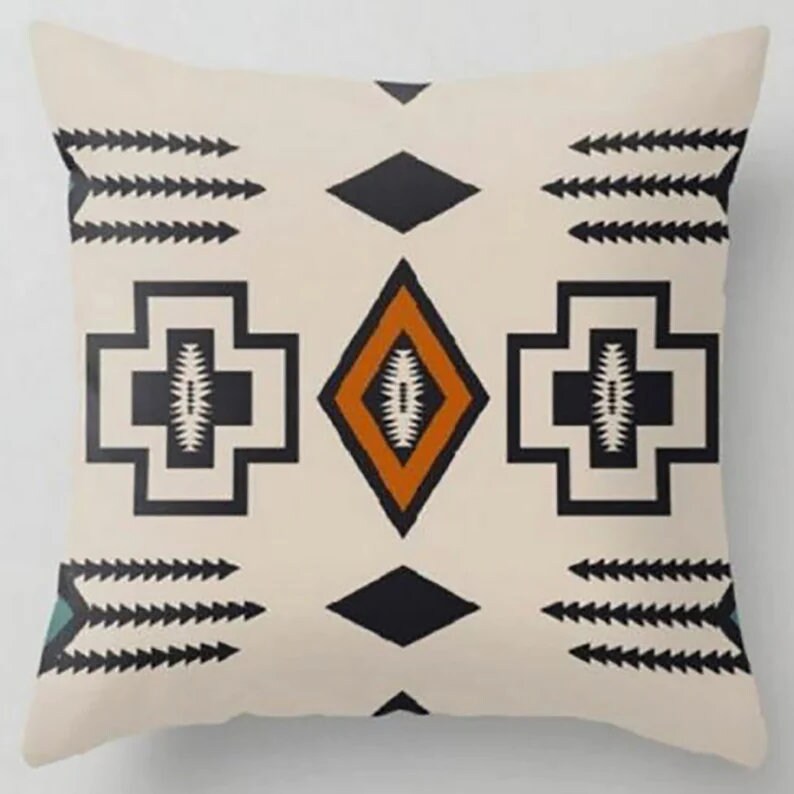 Southwestern Farmhouse Ethnic Kilim Print Cushion Cover