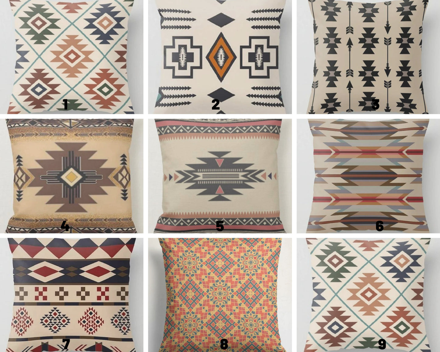 Southwestern Farmhouse Ethnic Kilim Print Cushion Cover