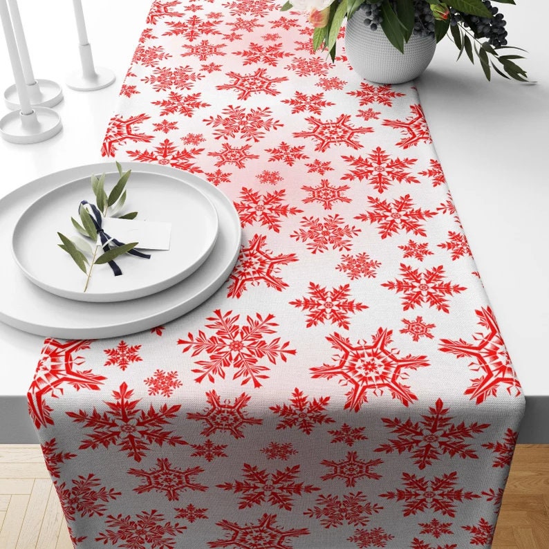 Christmas Deer Table Cloth and Runner with Winter Decor