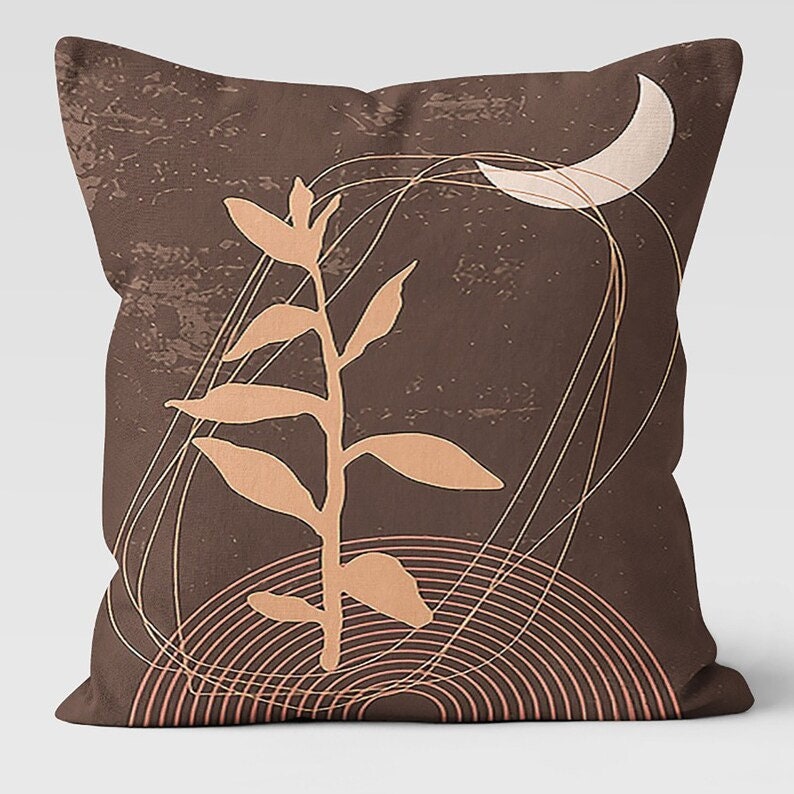 Abstract Leaves Pattern and Modern Art Print Cushion Cover