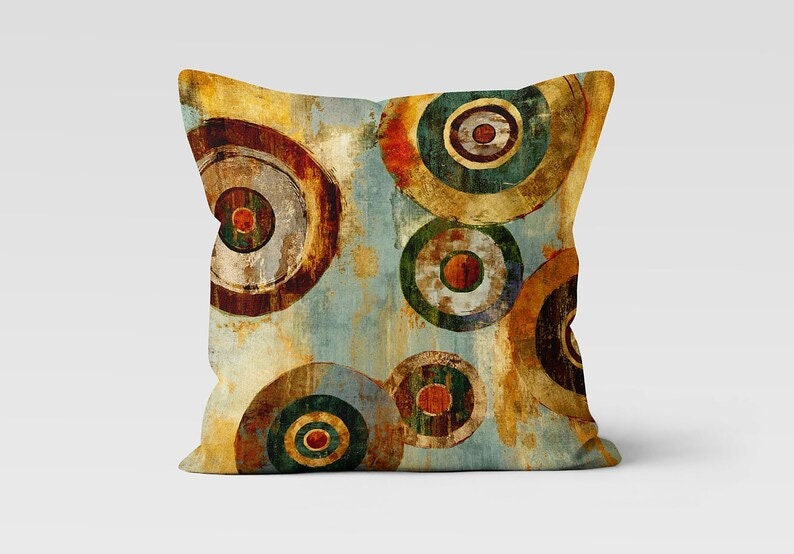 Abstract Geometric Cushion Cover Brown Grey Throw Cushioncase