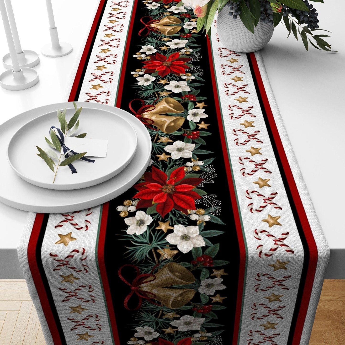 Festive Holiday Decorations Christmas Table Runner