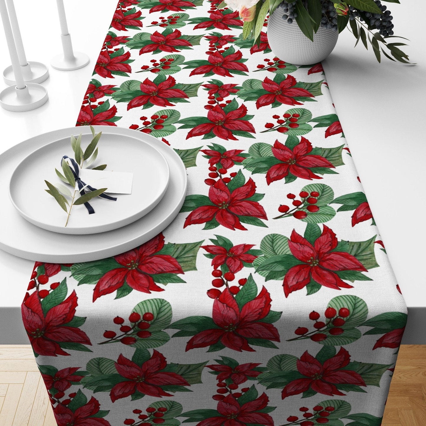 Festive Holiday Decorations Christmas Table Runner