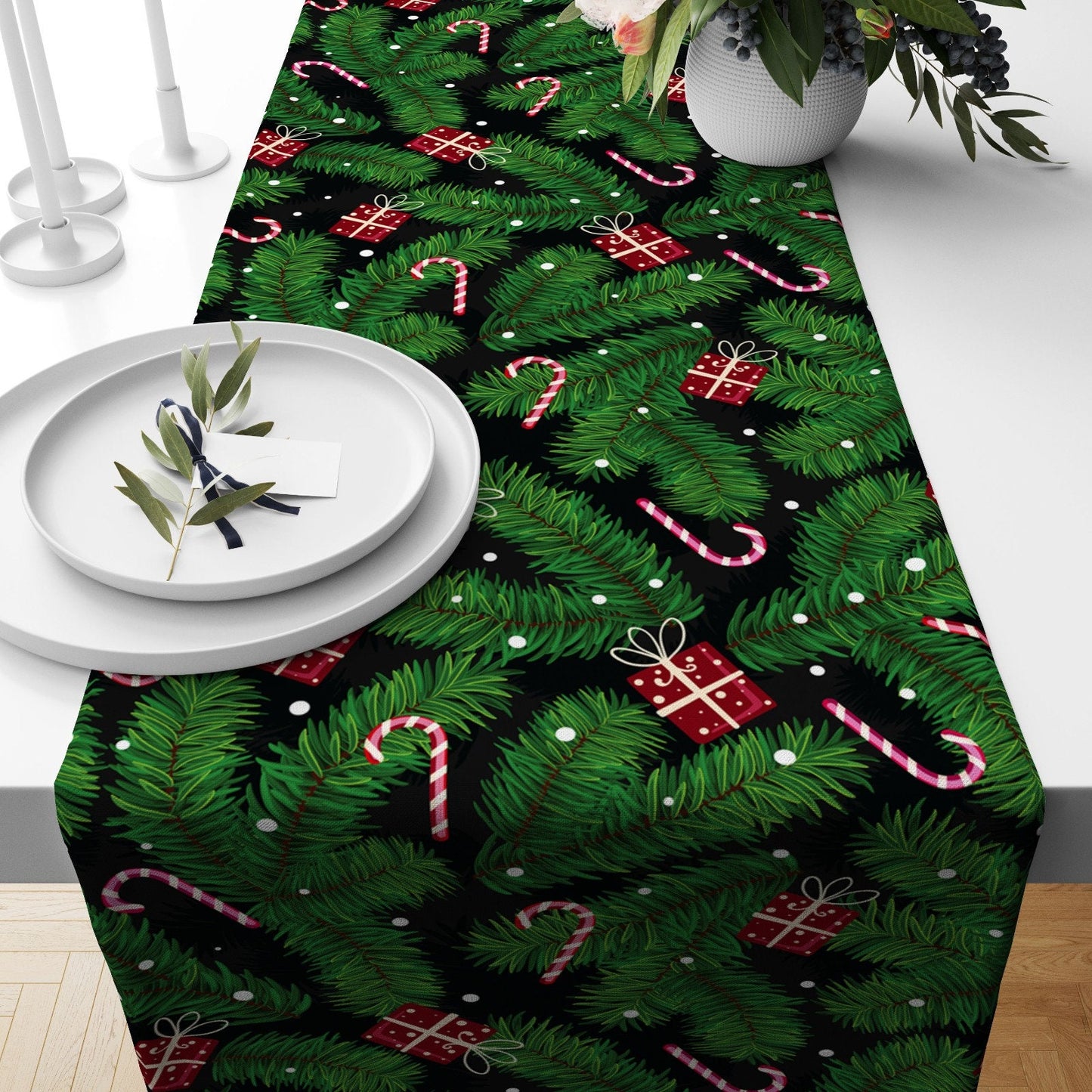 Festive Christmas Table Runner for Home Decor or Gift