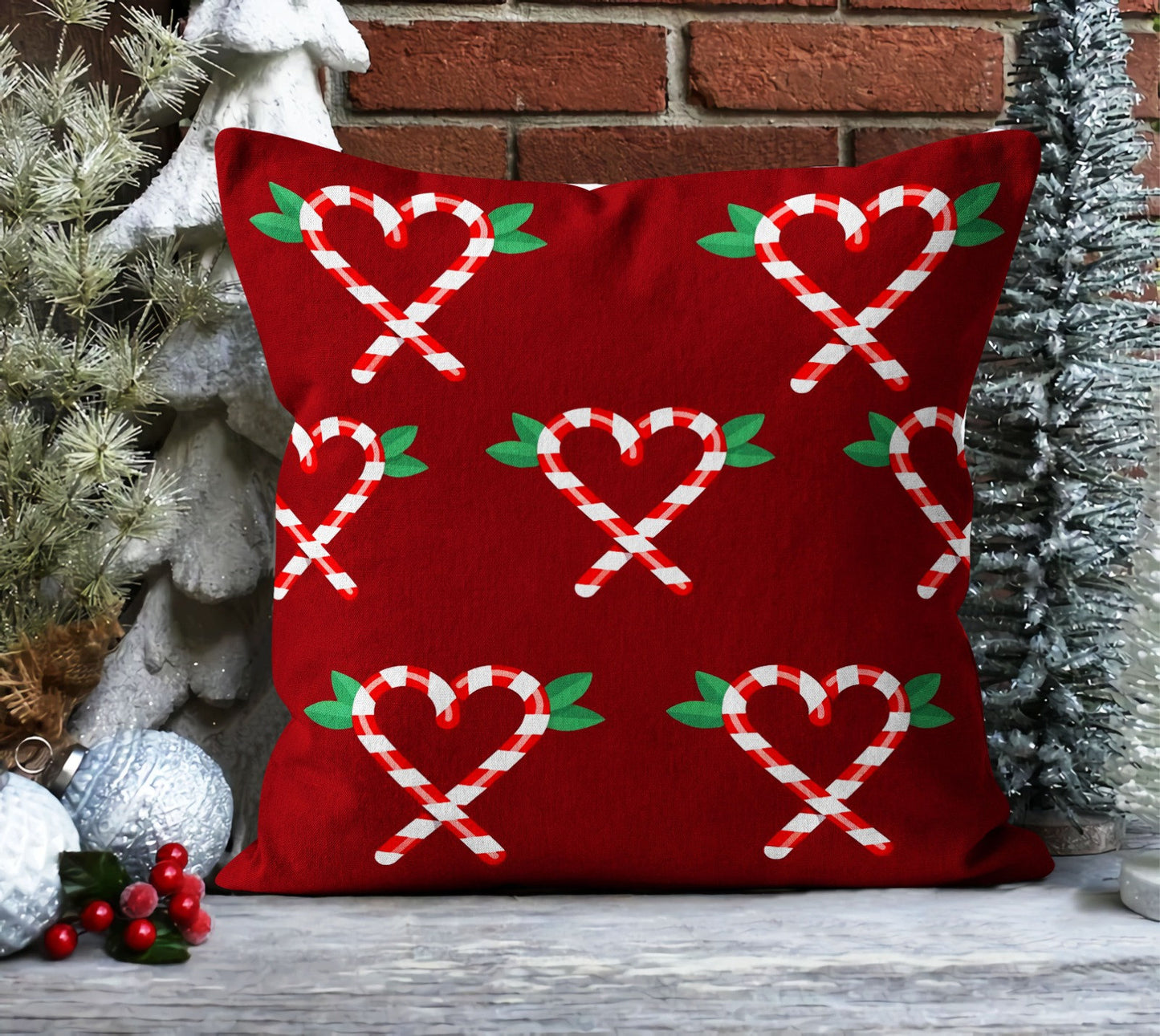 Candy Cushion Cover, Red and Green Christmas Design