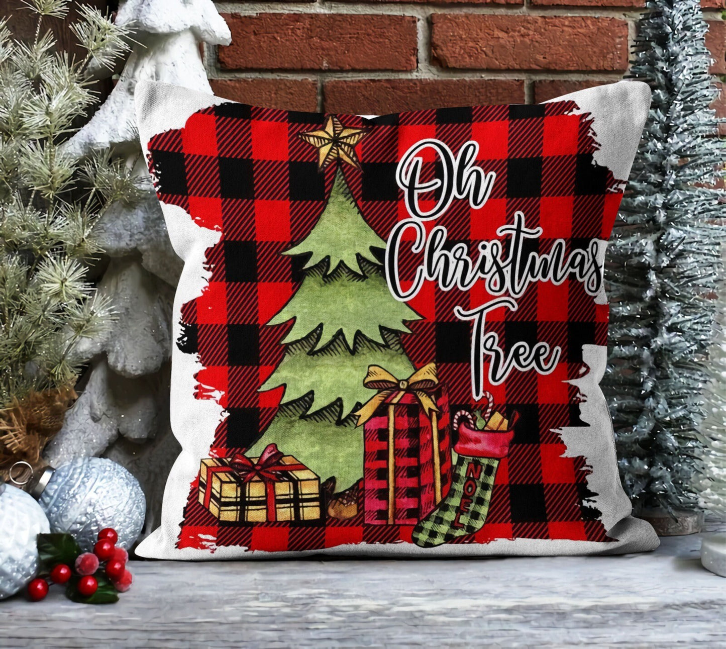 Candy Cushion Cover, Red and Green Christmas Design