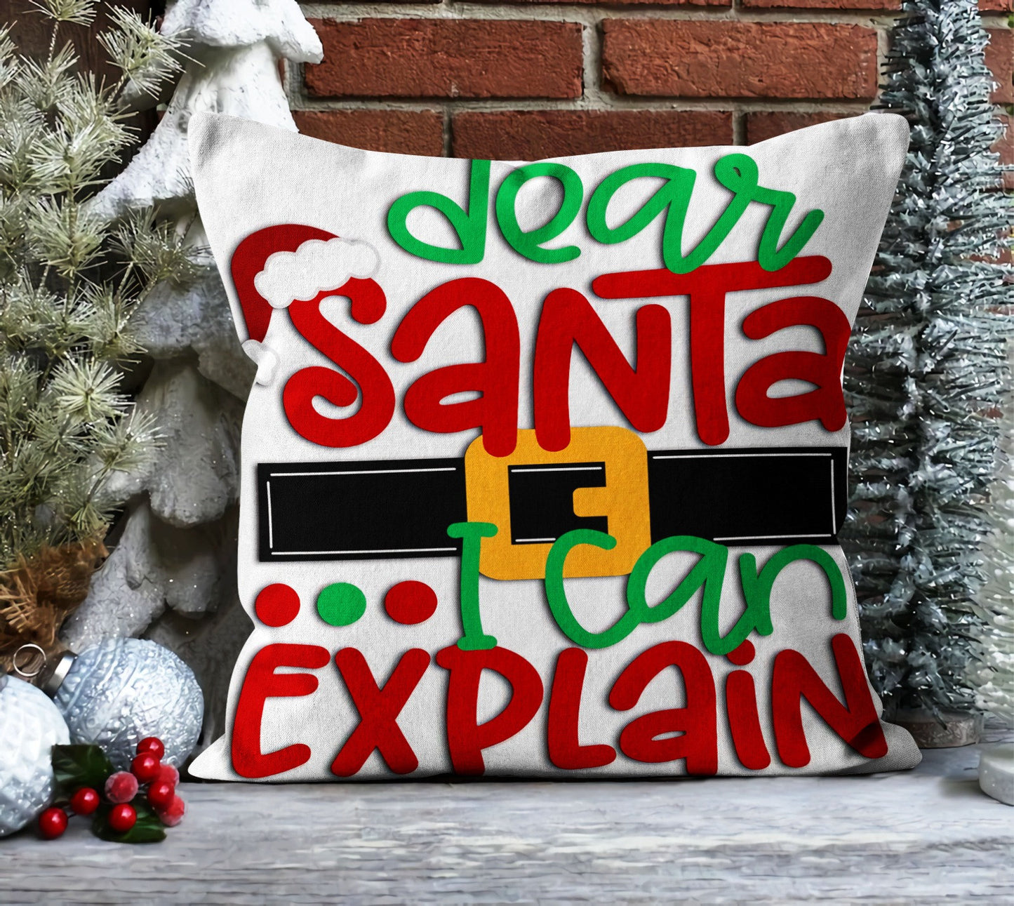 Reindeer Santa, Gnomes Cushion Cover, Rustic Farmhouse Christmas