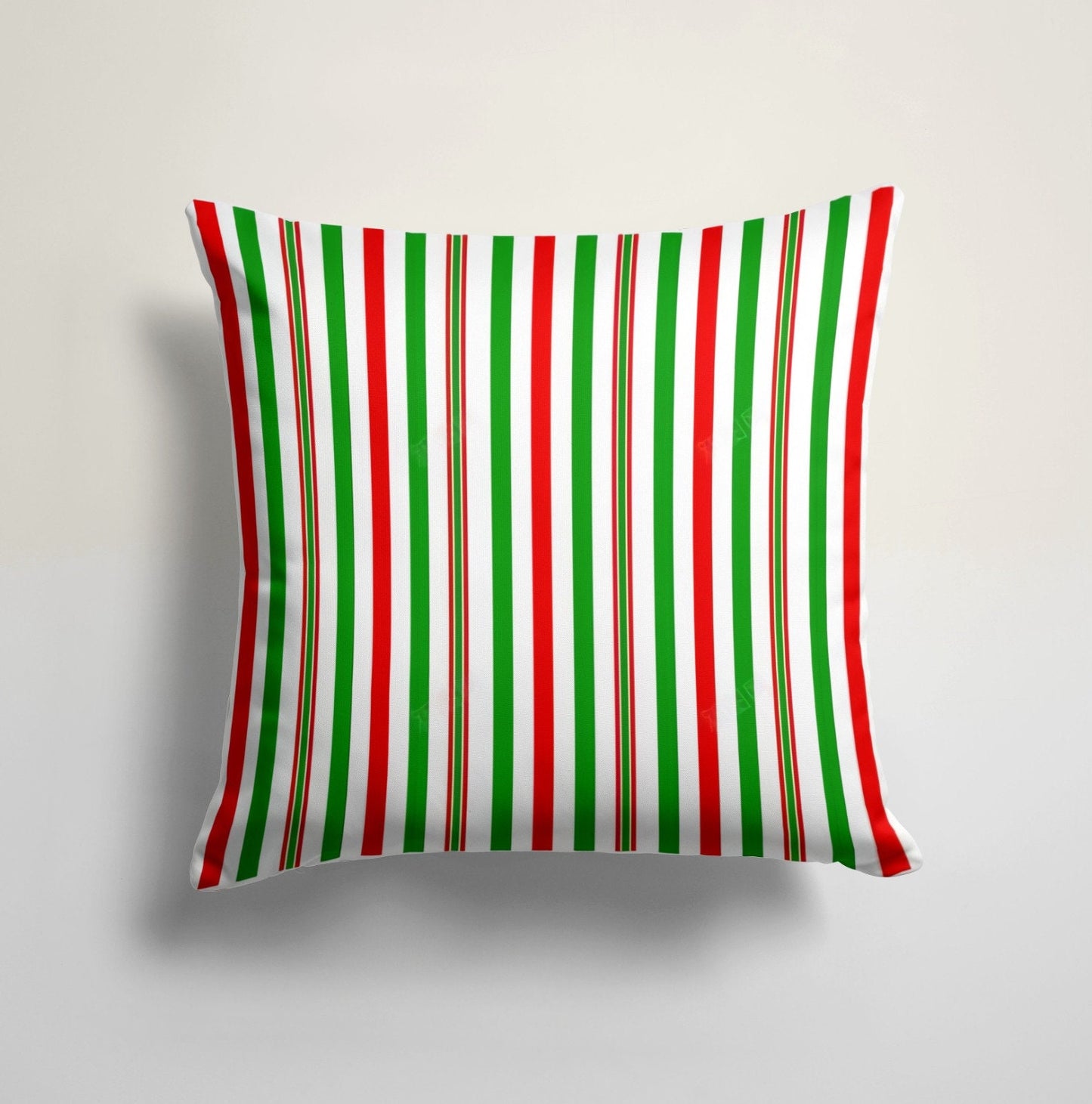 Red and Green Festive Holiday Pine Tree Cushion Cover