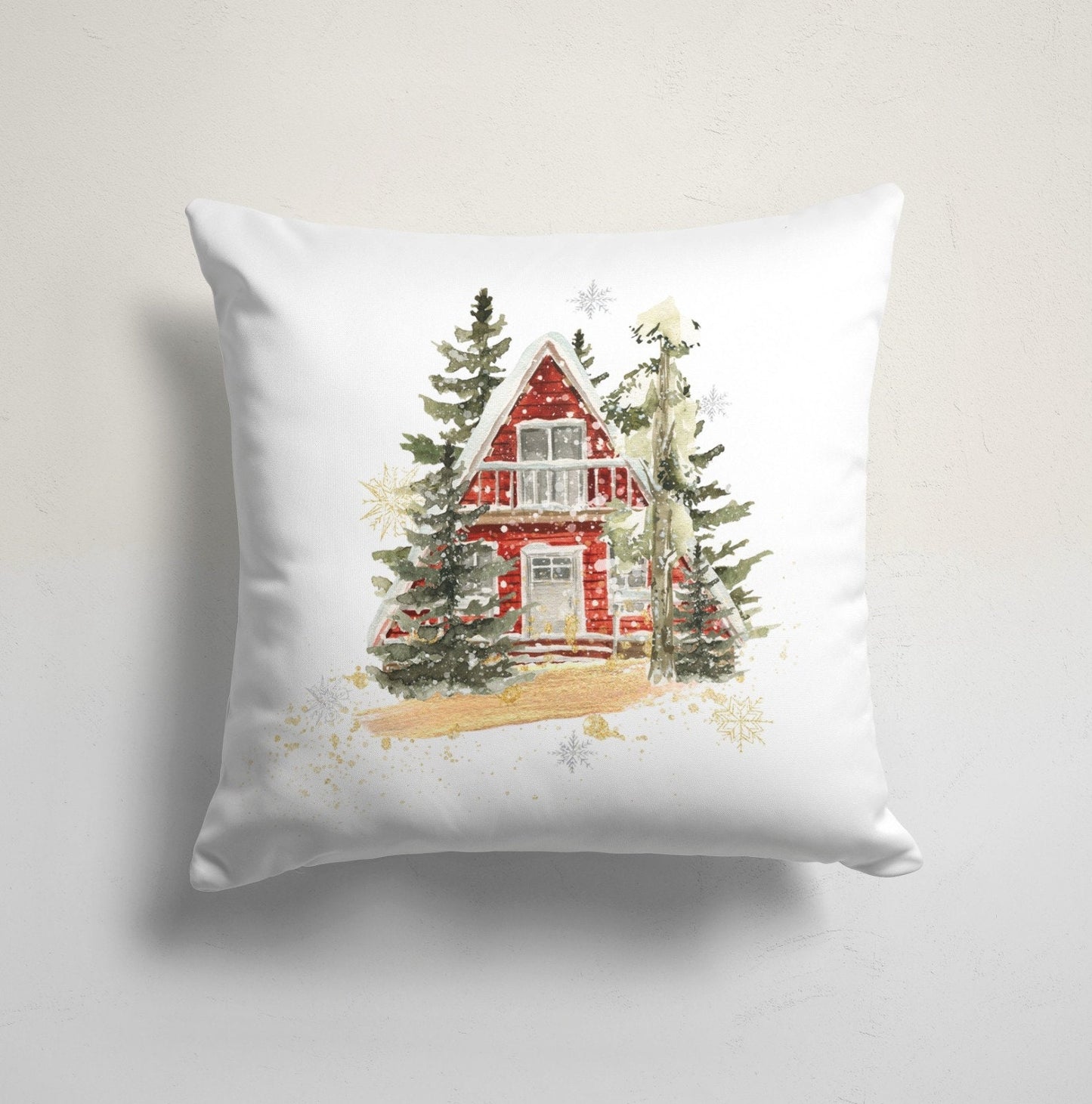 Festive Gift Christmas Cushion Cover, Holiday Wrapping Design