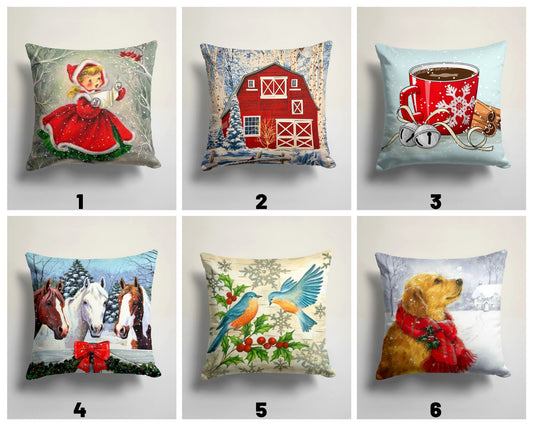 Christmas Winter Landscape Holiday Decor Cushion Cover