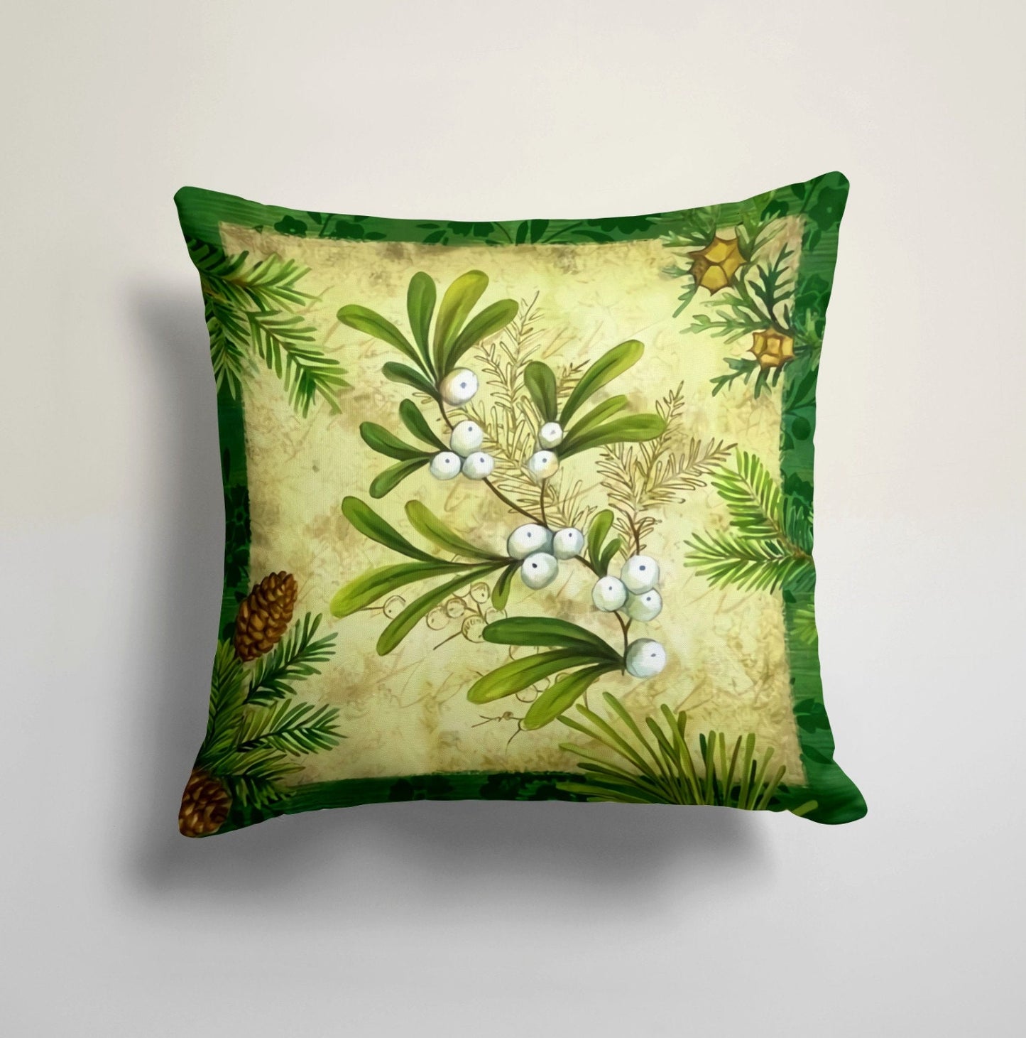Christmas Pinecone Holiday Season Cushion Cover