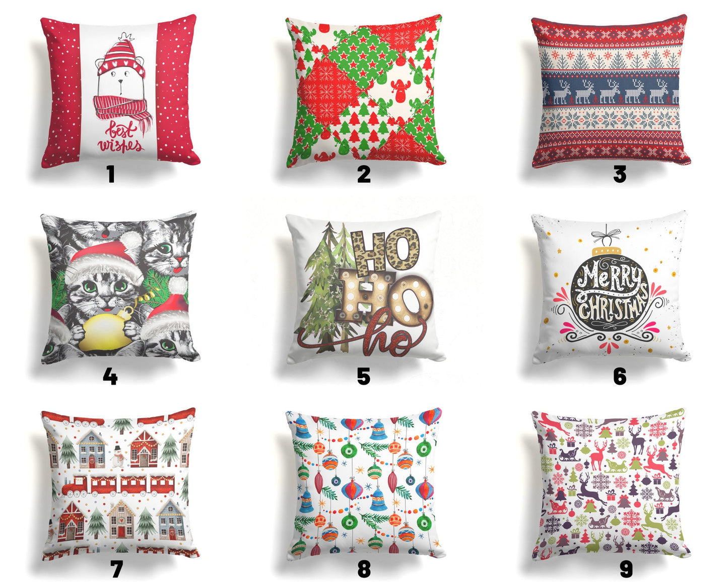 Christmas Winter Themed Deer Pattern Cushion Cover