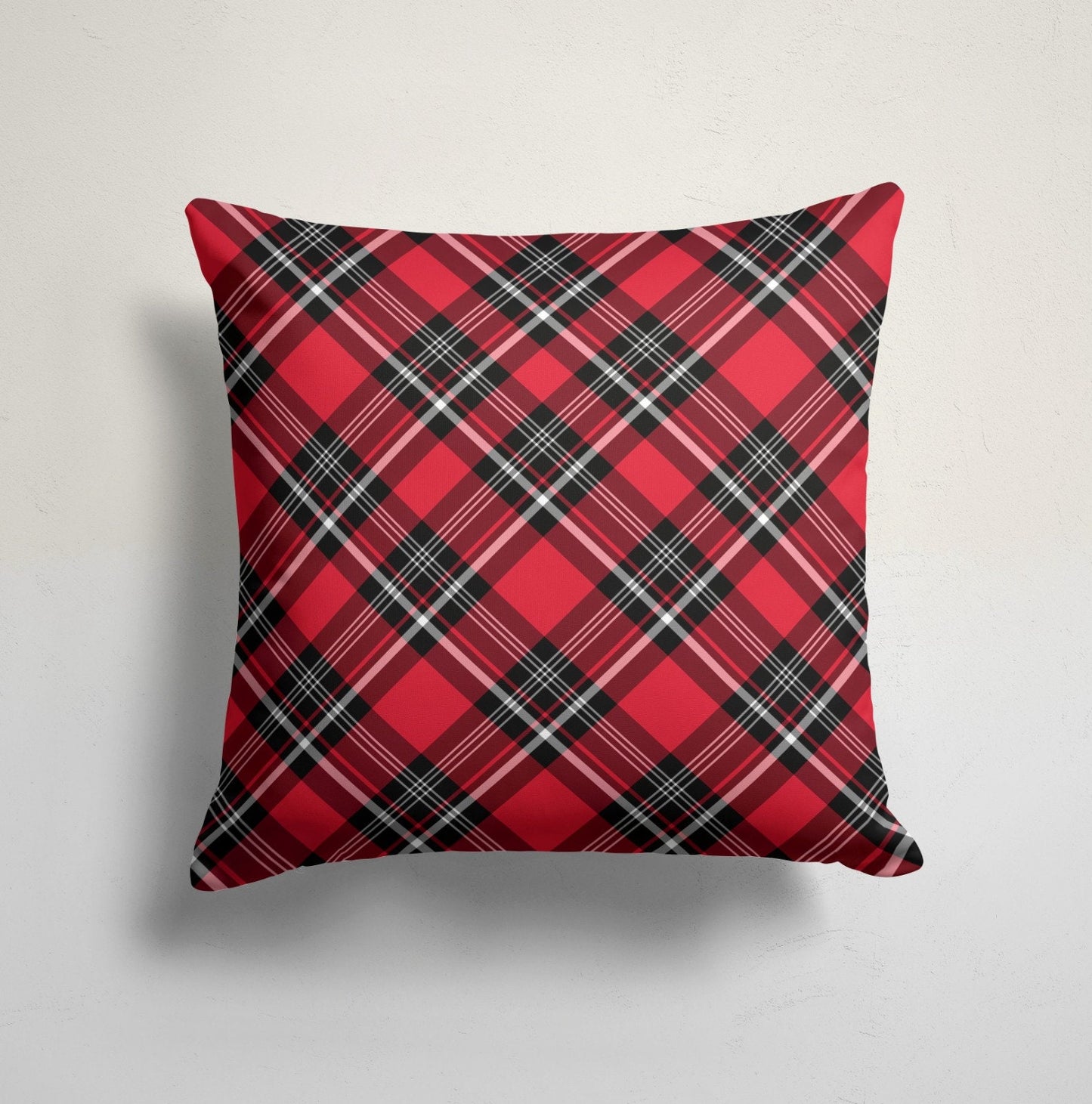 Classic Green & Red Tartan Cushion Cover, Timeless Christmas Design