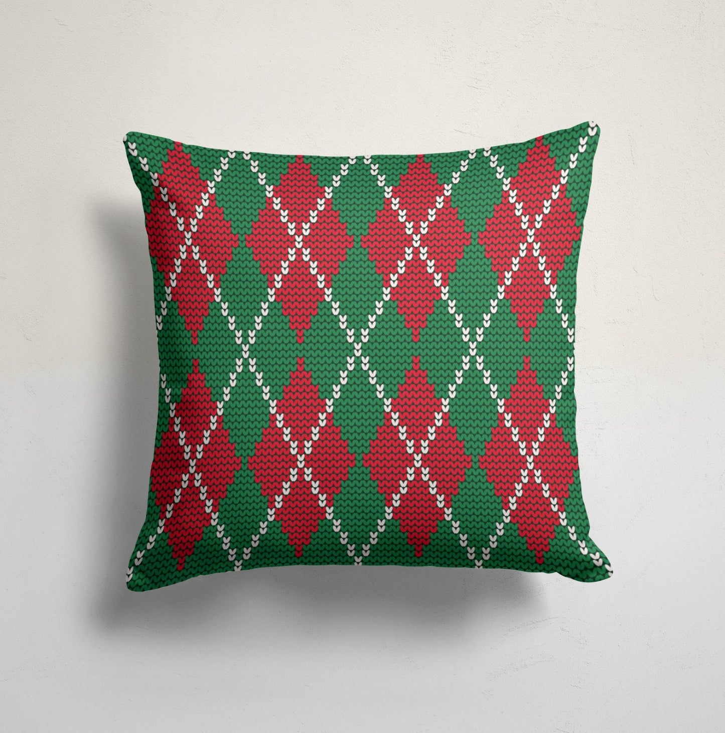 Classic Green & Red Tartan Cushion Cover, Timeless Christmas Design