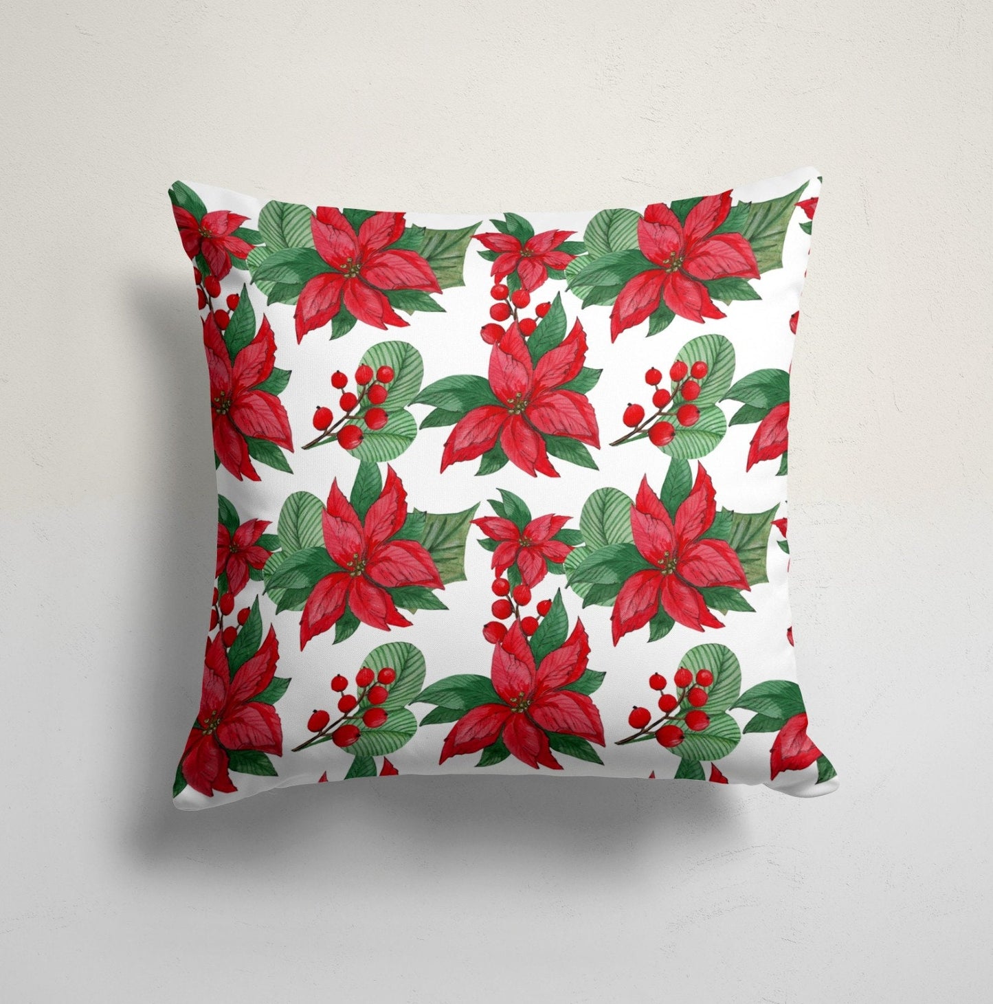Flower Wreath Christmas Bell Cushion Cover