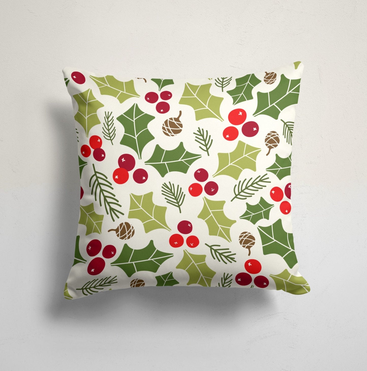 Flower Wreath Christmas Bell Cushion Cover
