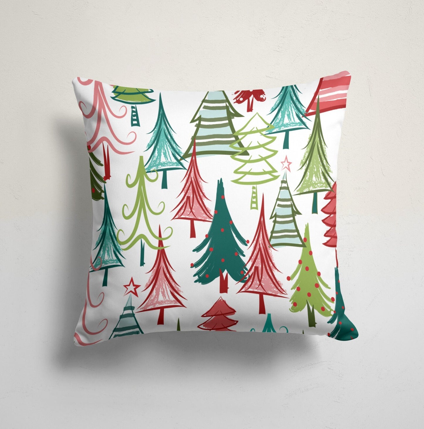 Red Green Christmas Tree Holiday Season Cushion Cover