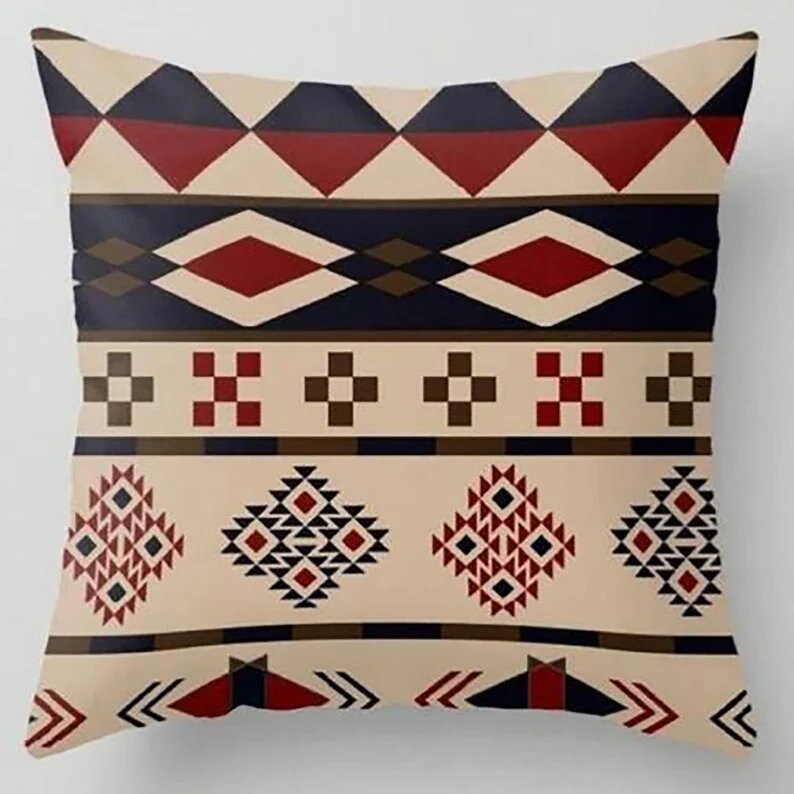 Southwestern Farmhouse Ethnic Kilim Print Cushion Cover