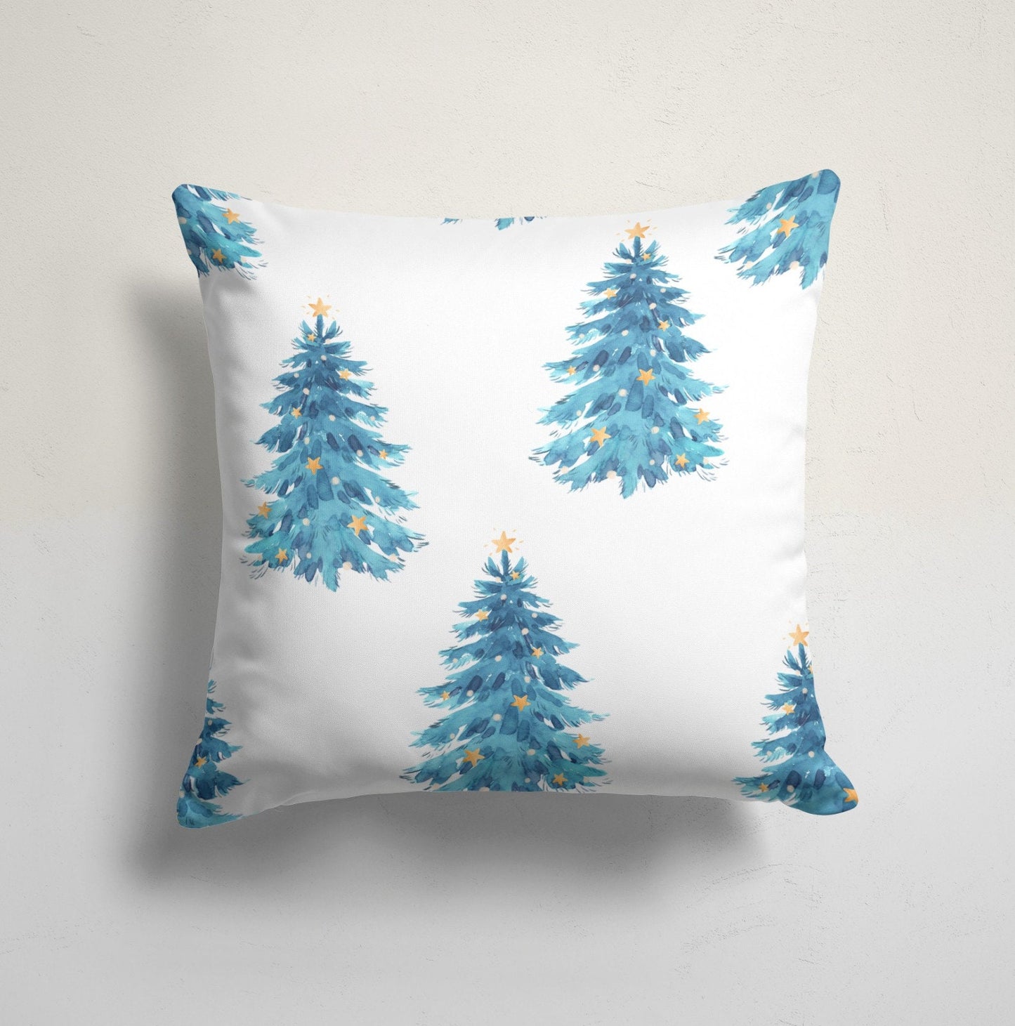 Nordic Folk Art Cushion Cover with Reindeer Red, Blue Patterns