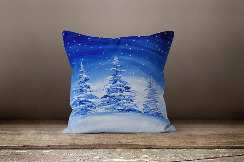 Winter House Snow Theme Landscape Cushion Cover