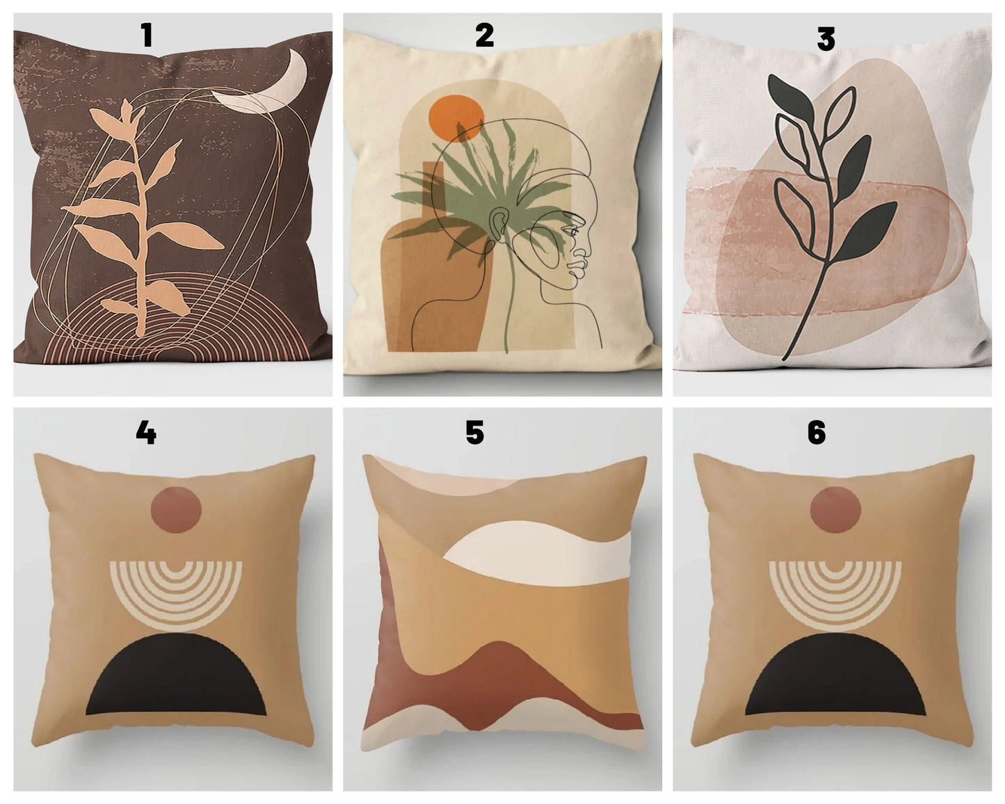 Abstract Leaves Pattern and Modern Art Print Cushion Cover